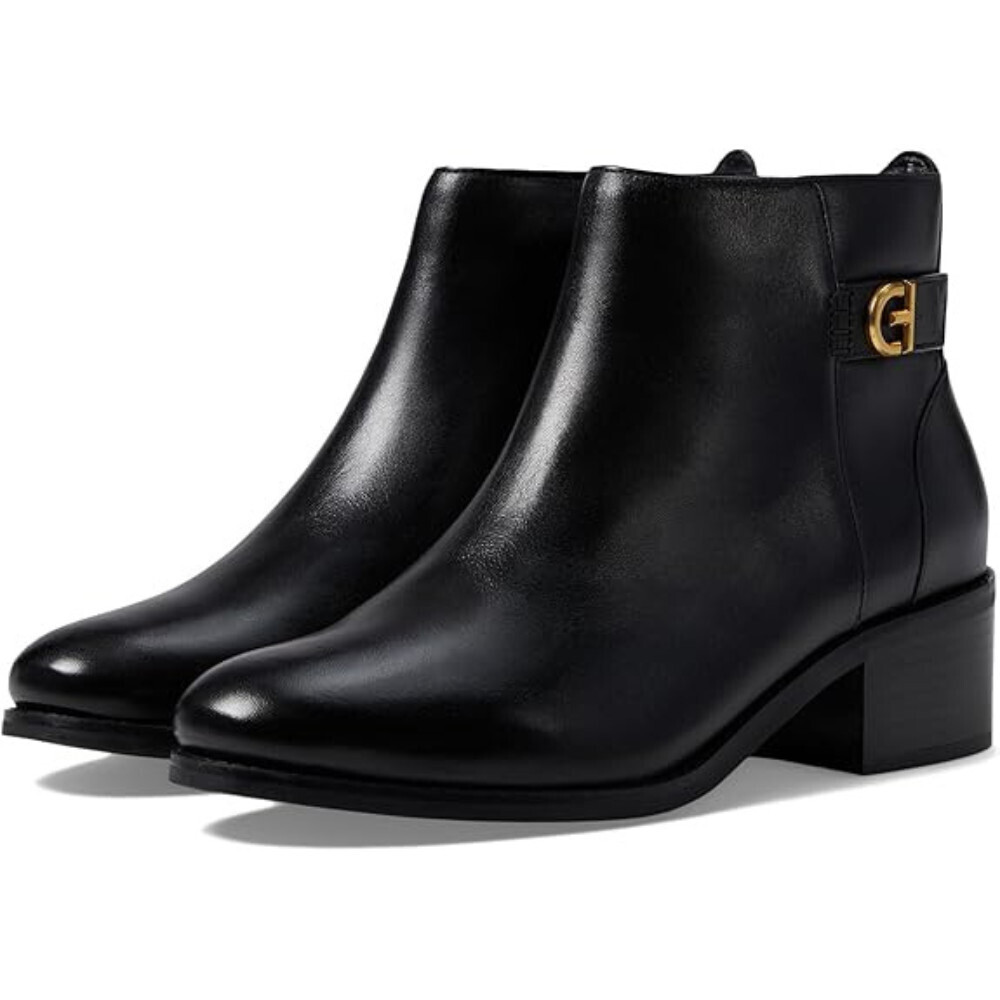 Cole Haan Holis Boots Women's 7.5 Black Leather Almond Toe Ankle Bootie ZOGG2169